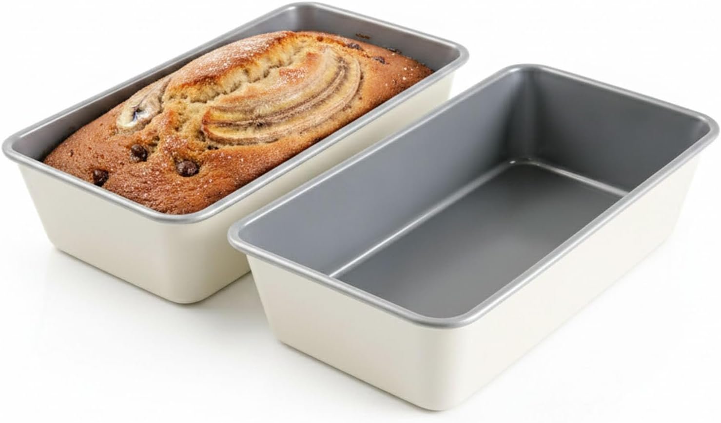 2 Pack 9×5 Inch Loaf Pan, Heavy Duty Nonstick Bread Pans for Baking | Even Heating Carbon Steel, Easy Release, Oven Safe to 450°F, PTFE & PFOA Free for Banana Bread, Meatloaf & Sourdough