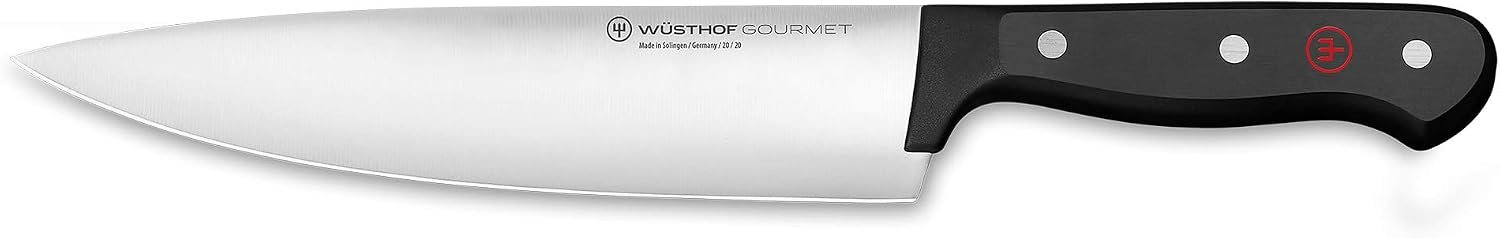 Wüsthof 8″ Gourmet Chef’s Knife | Ergonomic synthetic handle ensures a comfortable, secure grip for effortless chopping and slicing in busy kitchens.