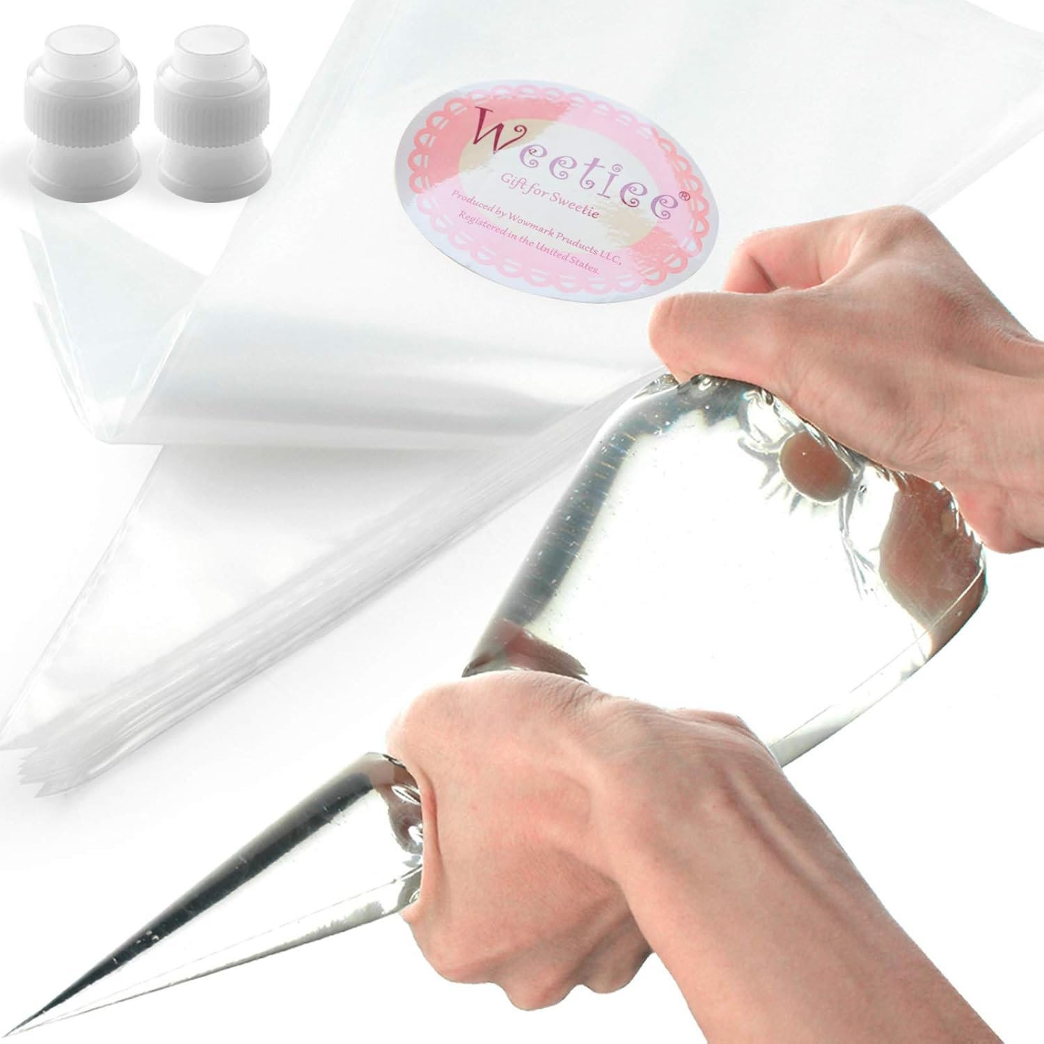 Pastry Piping Bags -100 Pack-16-Inch Disposable Cake Decorating Bags Anti-Burst Cupcake Icing Bags for all Size Tips Couplers and Baking Cookies Candy Supplies Kits – Bonus 2 Couplers