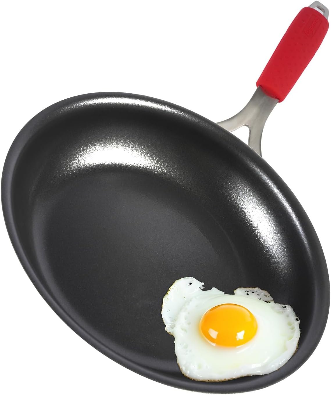 12 Inch Nonstick Frying Pan, Tri-Ply Clad Stainless Steel Skillet with Reinforced Coating, Detachable Handle with Sleeve, Dishwasher & Oven Safe, Induction Compatible, PFOA-Free Fajita Pans