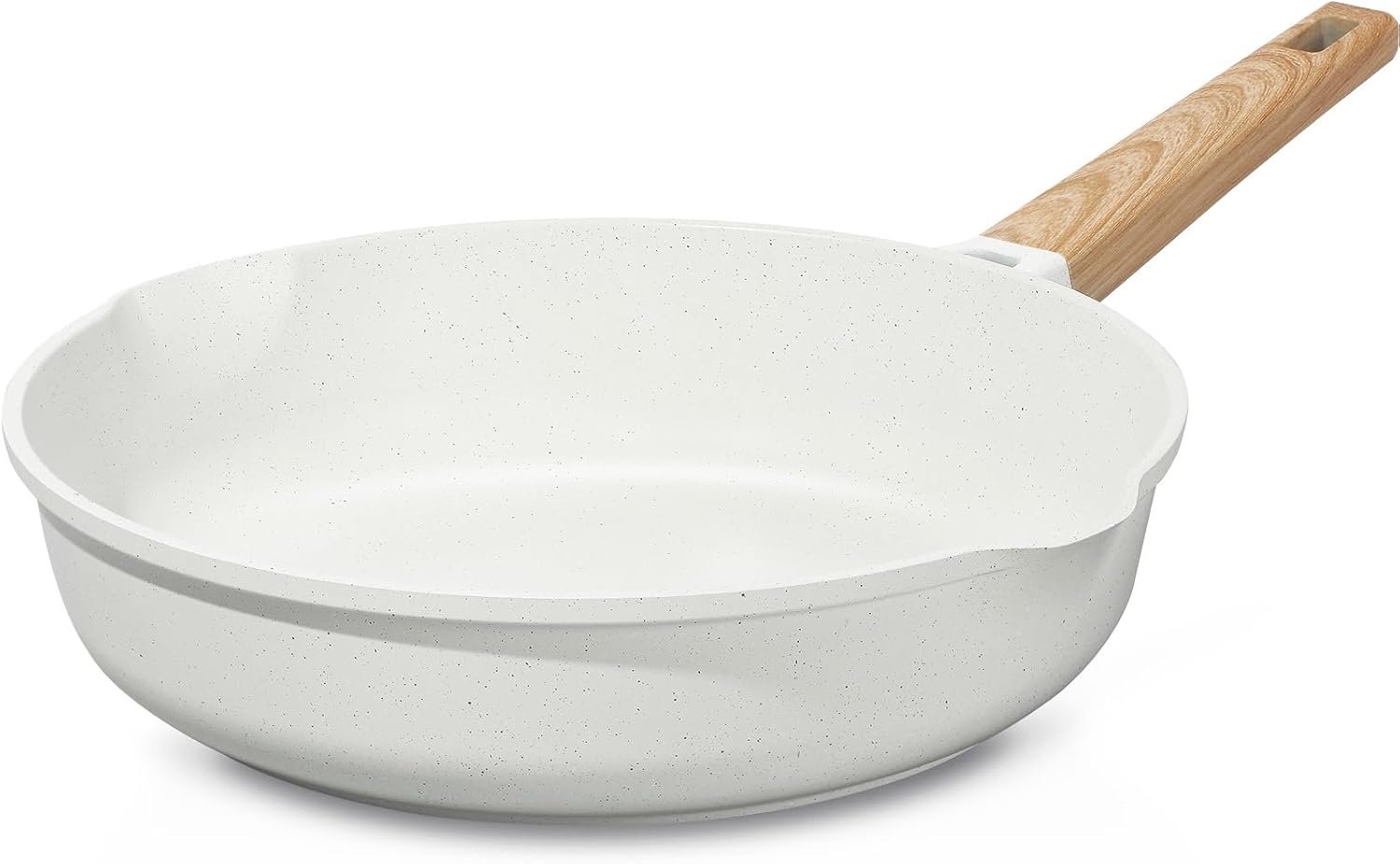 ESLITE LIFE Nonstick Ceramic Frying Pan Skillet, Non-Toxic Egg Omelette Kitchen Cooking Pans Compatible with All Stovetops (Gas, Electric & Induction), PTFE & PFOA Free (White, 11″)