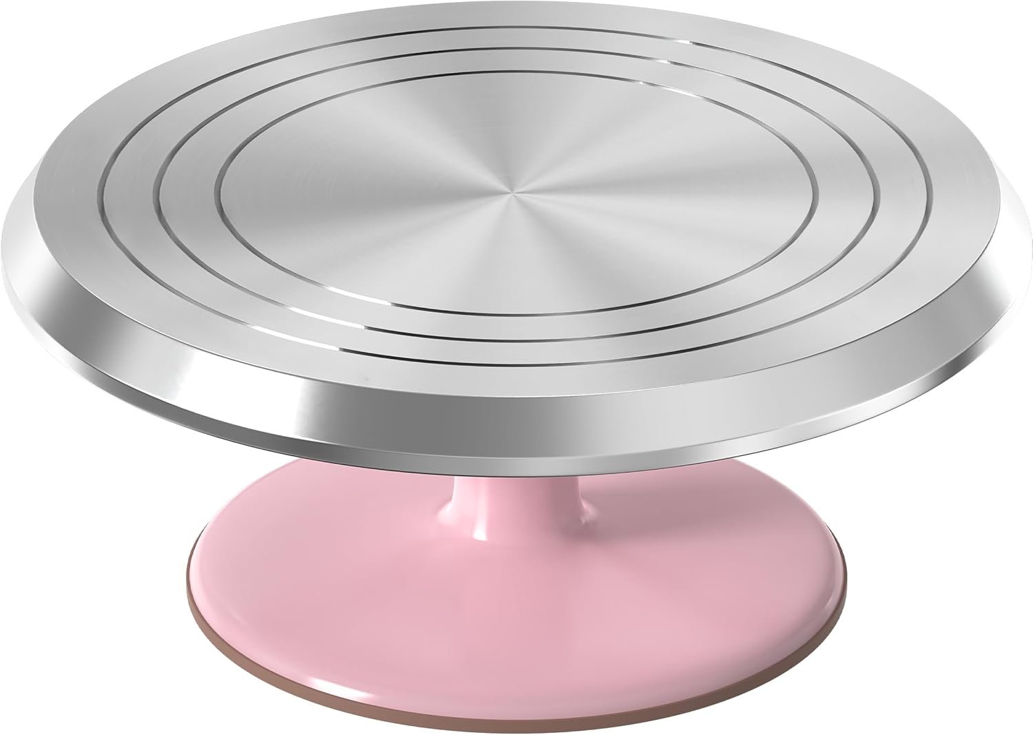 12 Inch Pink Aluminum Alloy Revolving Cake Stand for Cake Decorating | Rotating Cake Turntable for Cake Decorating, Baking, and Cake Decorating Supplies