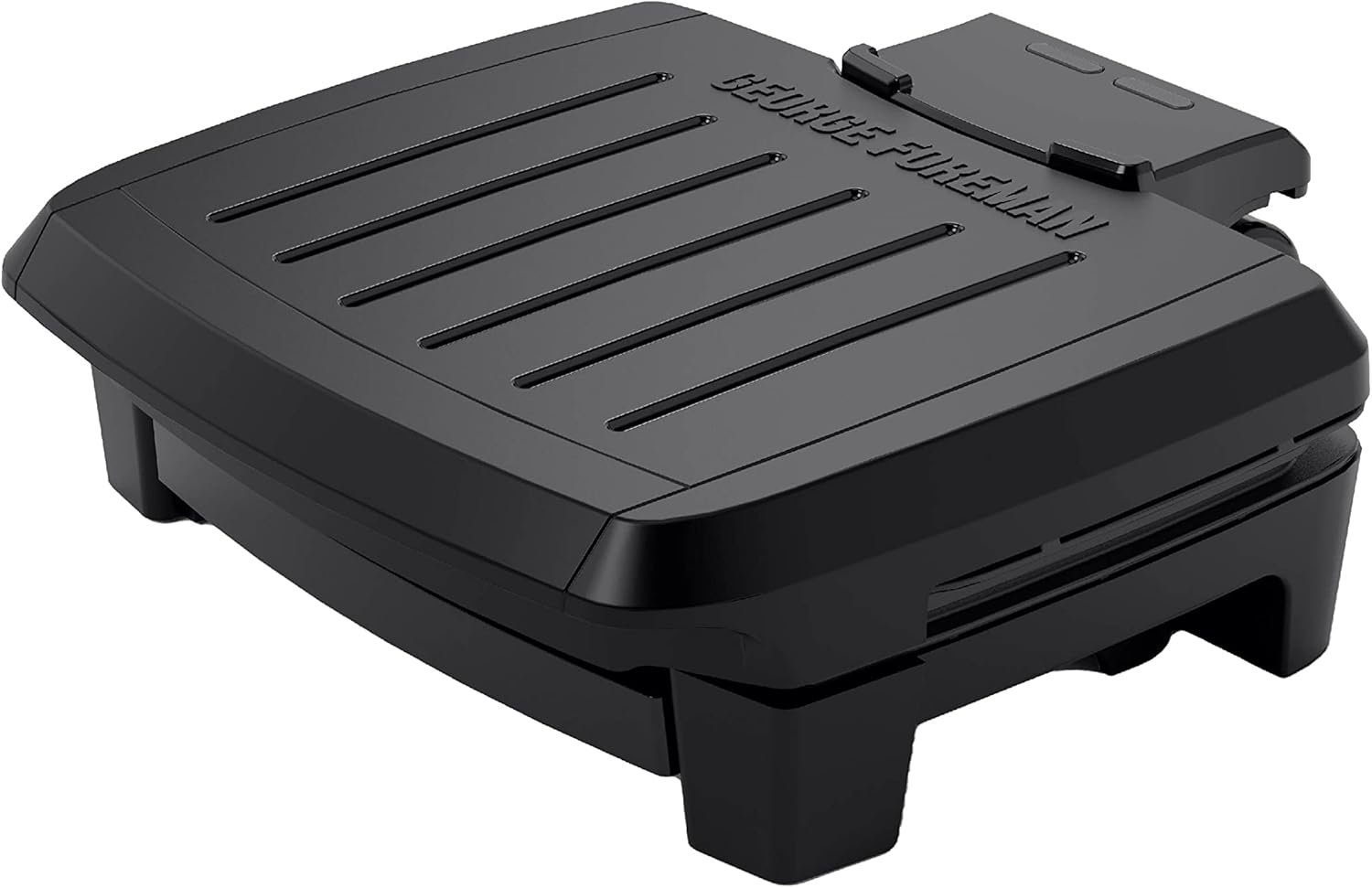 George Foreman Fully Submersible 4-Serving Grill | Dishwasher-safe grill with fast preheat, adjustable hinge and durable nonstick coating for family meals.