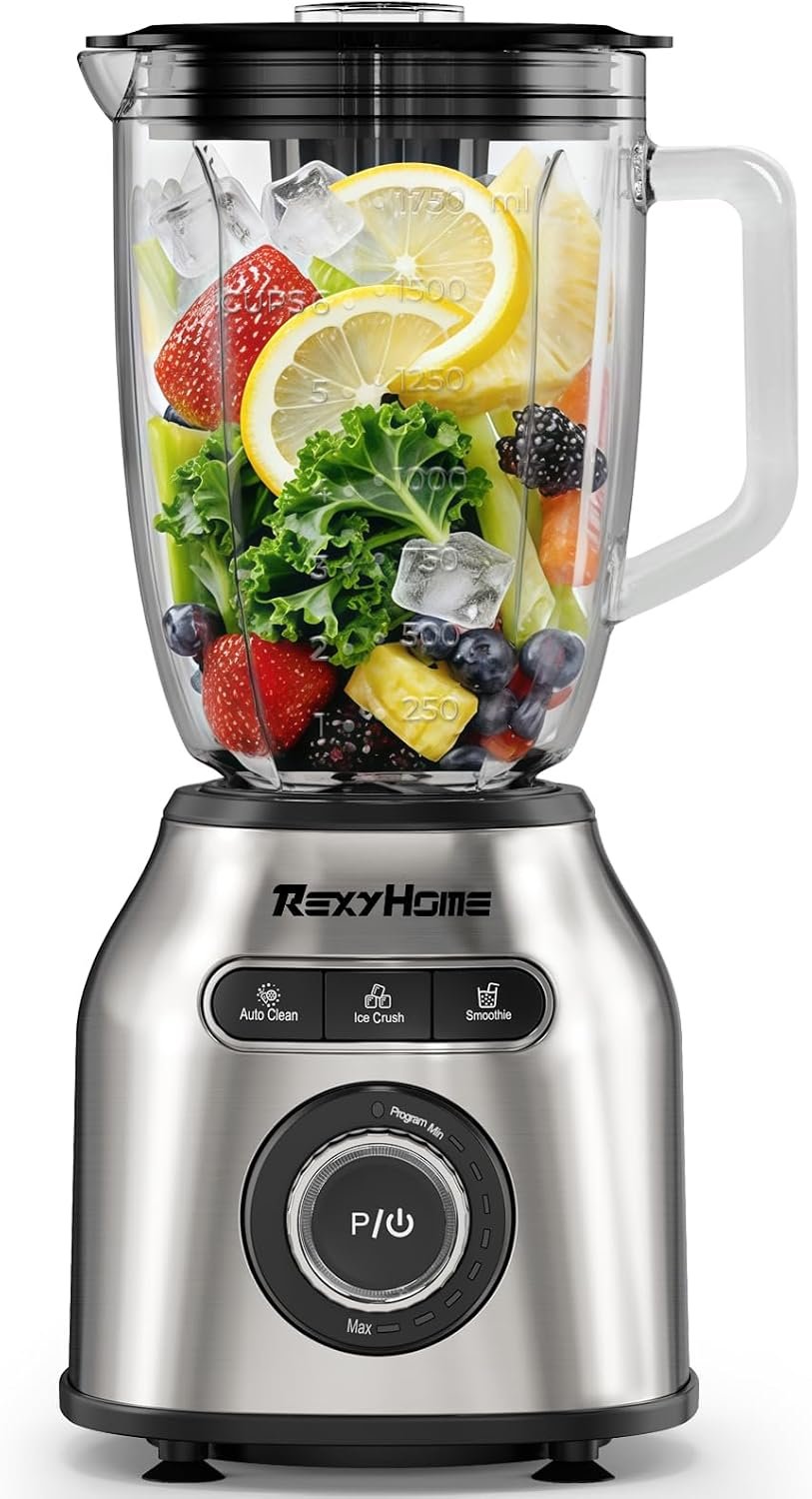 1000W Blender with 59oz Glass Jar, Countertop Blenders for Kitchen | 8 Speeds & Pulse, 3 Preset Programs, Self-Cleaning, Kitchen Blender for Smoothies, Shakes, Frozen Drinks, Salsas, Dips