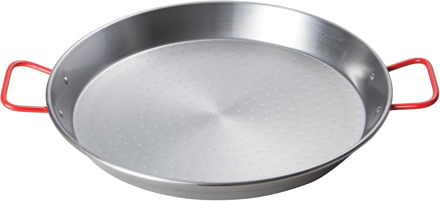 Winco 23 5/8″ Carbon steel Paella Pan, Polished (Spain) | Great for Cooking, Food Preparation and Restaurant Kitchens