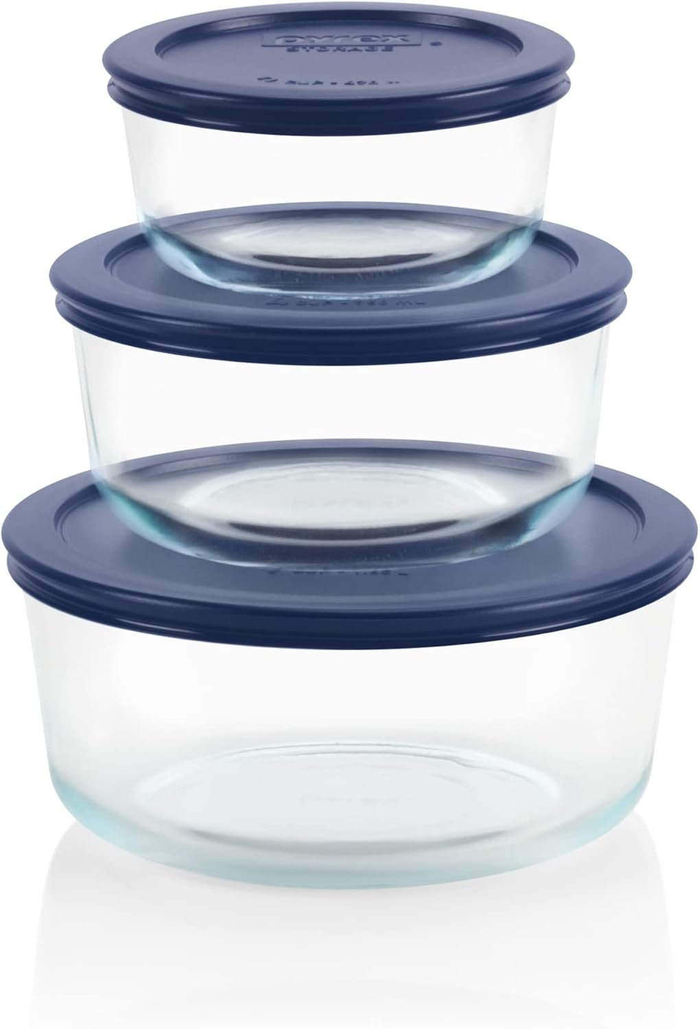 Pyrex Simply Store (3-Pack) Glass Food Storage Containers Set (2, 4, 7 Cup)