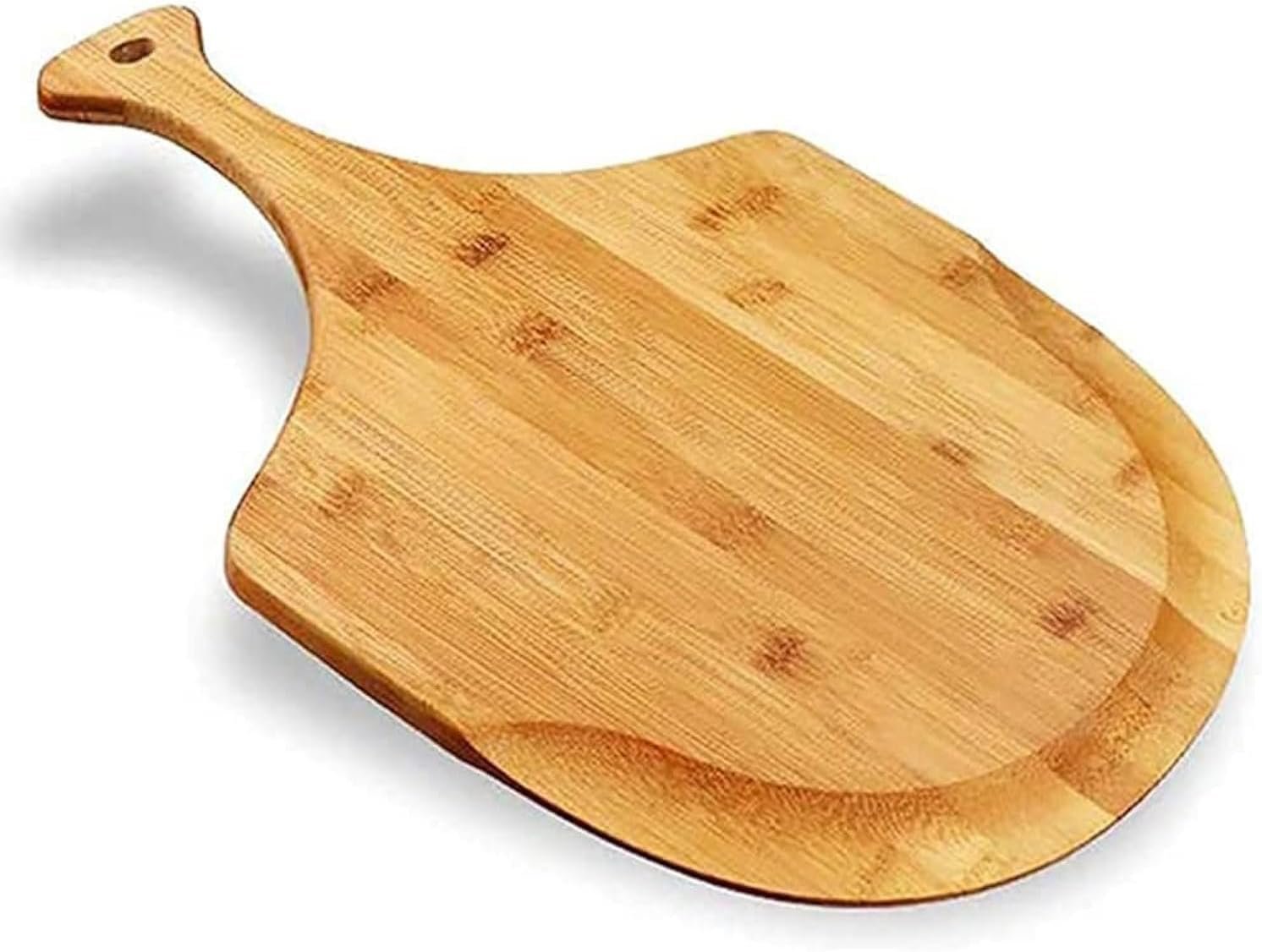 Bamboo Pizza Peel & Serving Board – 12″ x 18″ Multi-Functional Charcuterie Tray, Cutting Board for Cheese, Fruits, Vegetables – Natural Wood Pizza Paddle with Handle for Kitchen, Entertaining