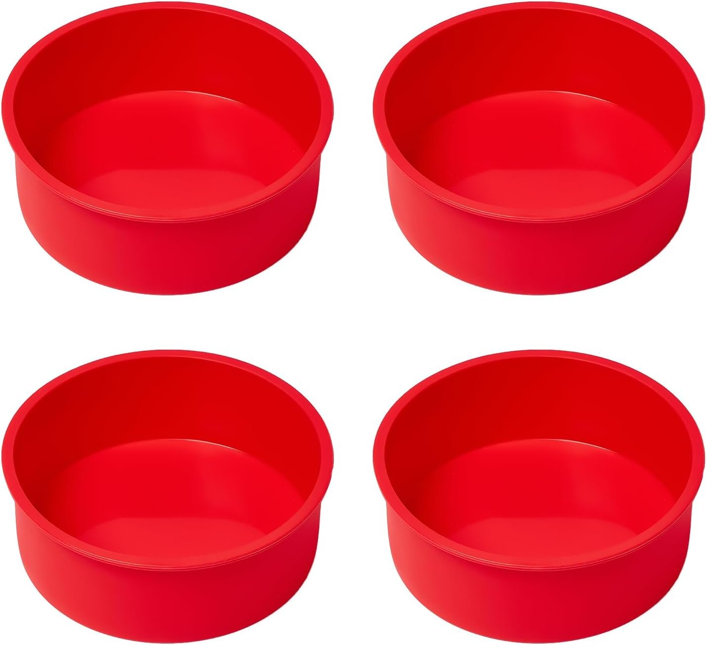 saphe Silicone 6 Inch Cake Pans – Round Baking Molds, Set of 4 Cake Molds for Layer Cake, Cheesecake, Rainbow Cake
