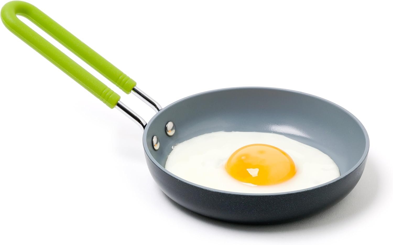 GreenPan Mini Healthy Ceramic Nonstick, 5″ Round Egg Pan, PFAS-Free, Dishwasher Safe, Stay Cool Handle, Black