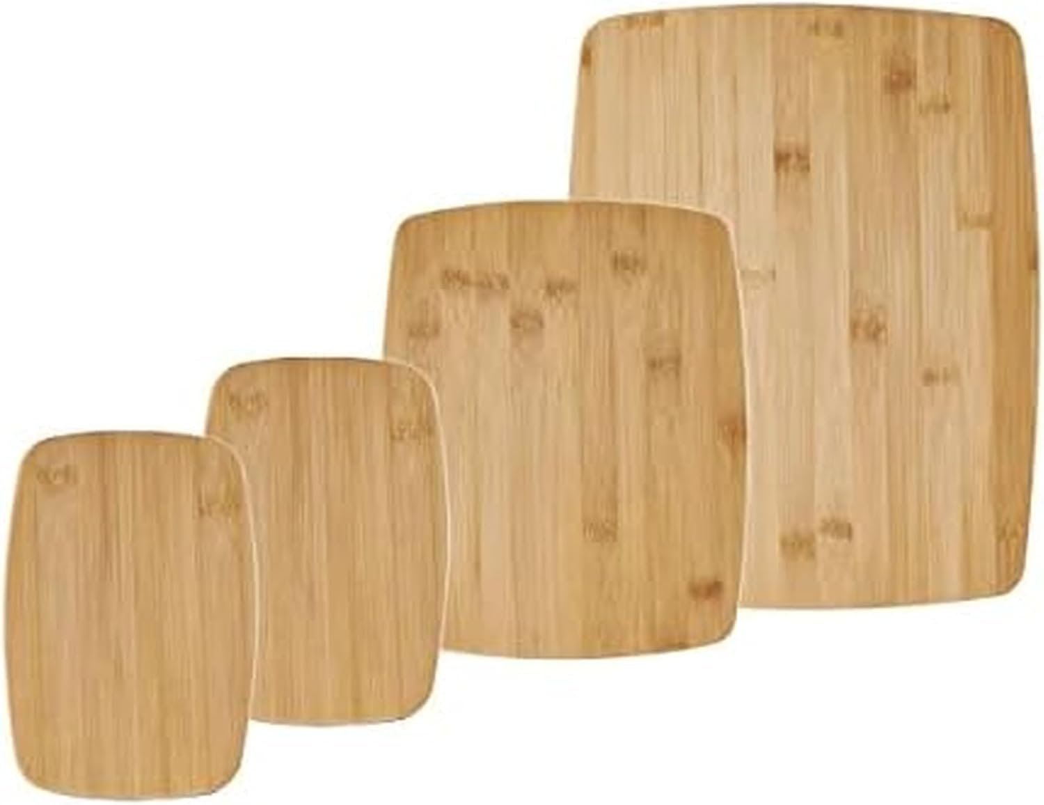 Farberware 4-Piece Bamboo Cutting Board Set – Reversible Boards for Meal Prep, Charcuterie, Cheese and Entertaining, Natural Bamboo Kitchen Essential