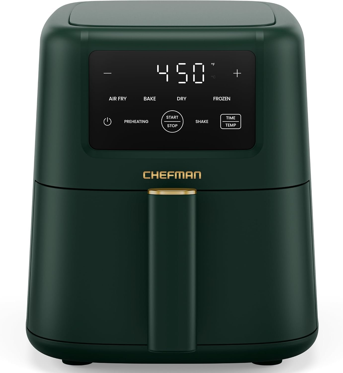 Chefman Compact Air Fryer 3.5 QT – Slim Design Fits Small Kitchens, 4-in-1 Air Fry, Bake, Dehydrate, Frozen, 450°F Max Temp, Narrow Footprint Saves Counter Space, Nonstick Ceramic, Dishwasher-Safe