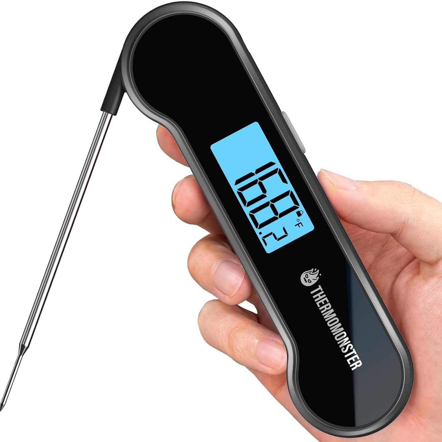 0.5 Sec Instant Read Meat Thermometer Digital for Cooking, Black | NIST ±0.5℉ Precision Food Thermometer, Kitchen Gadgets for Oven Grill Candy BBQ Accessories, Gifts for Him Dad Men Birthday