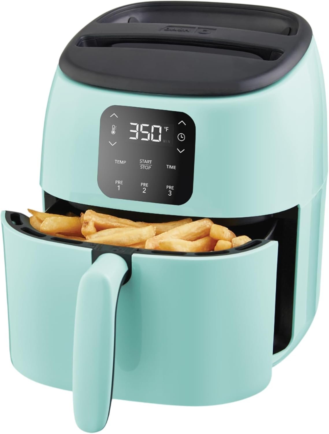 Dash Tasti-Crisp Digital Air Fryer, 2.6 Quart, Aqua | Small Compact Basket Style Air Fryer for One or Two People, Auto Shut Off, Adjustable Temperature, Dishwasher Safe Parts