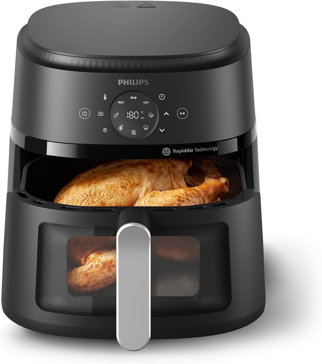 Philips Air Fryer 2000 Series – 13-in-1 functions, 6.6 Quarts, Compact Design with Cooking Window, Black, (NA231/00) | Product only