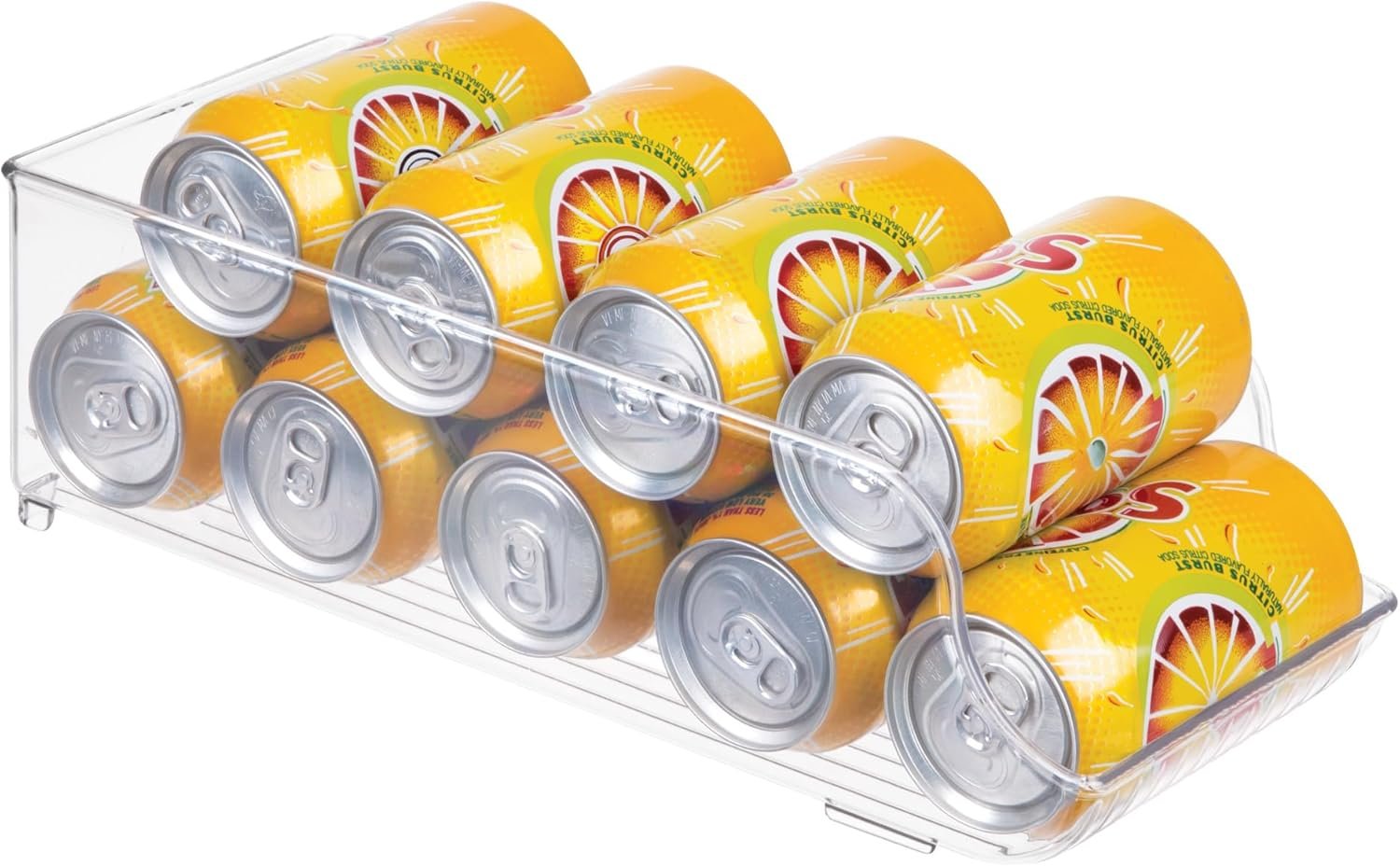 iDesign Soda Can Dispenser | For Refrigerator or Pantry, Clear, Made in USA
