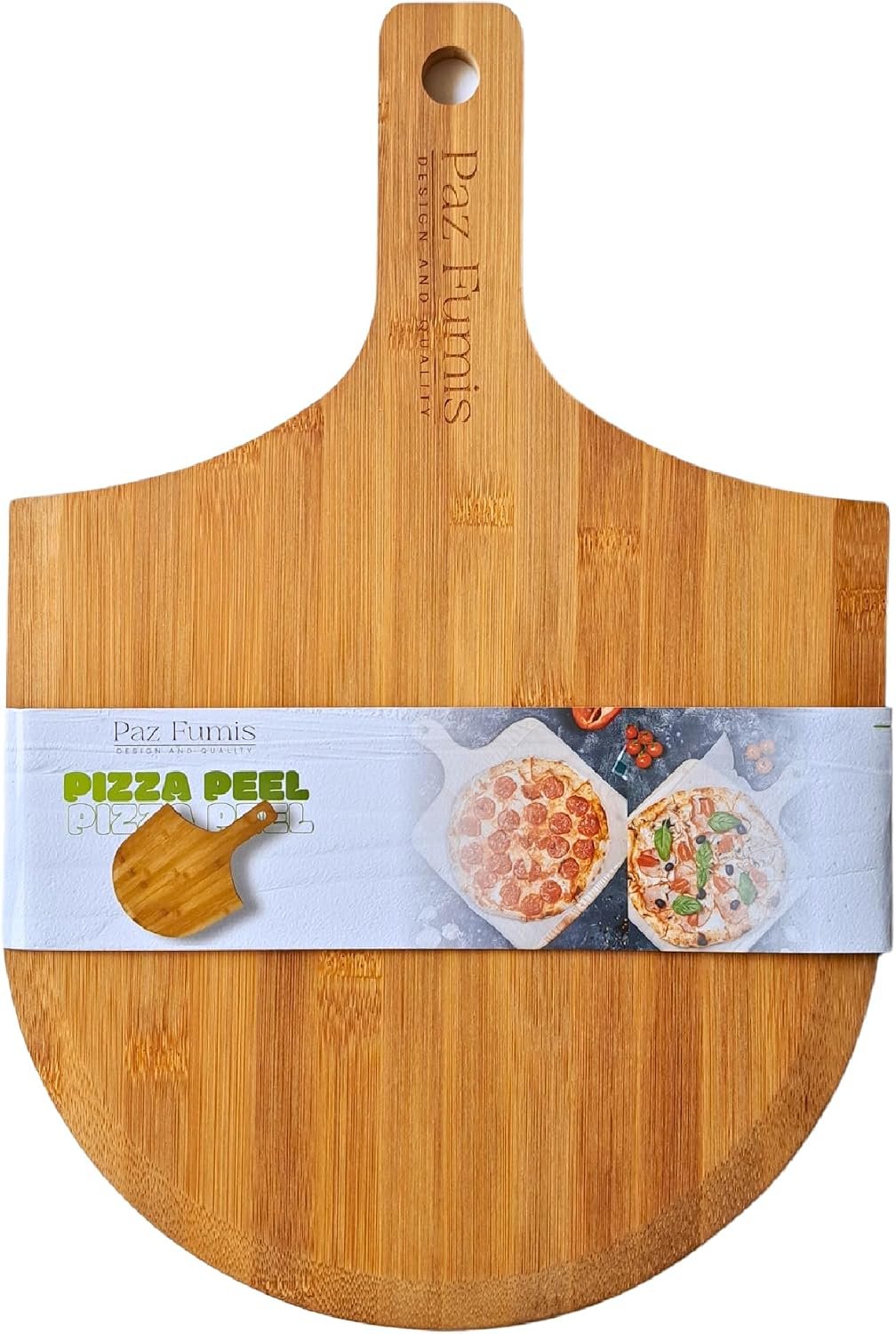 Premium Bamboo Wood Pizza Peel 12 Inch, Easy Glide, Non Stick Surface, Gourmet Wood Pizza Peel, Homemade Pizza
