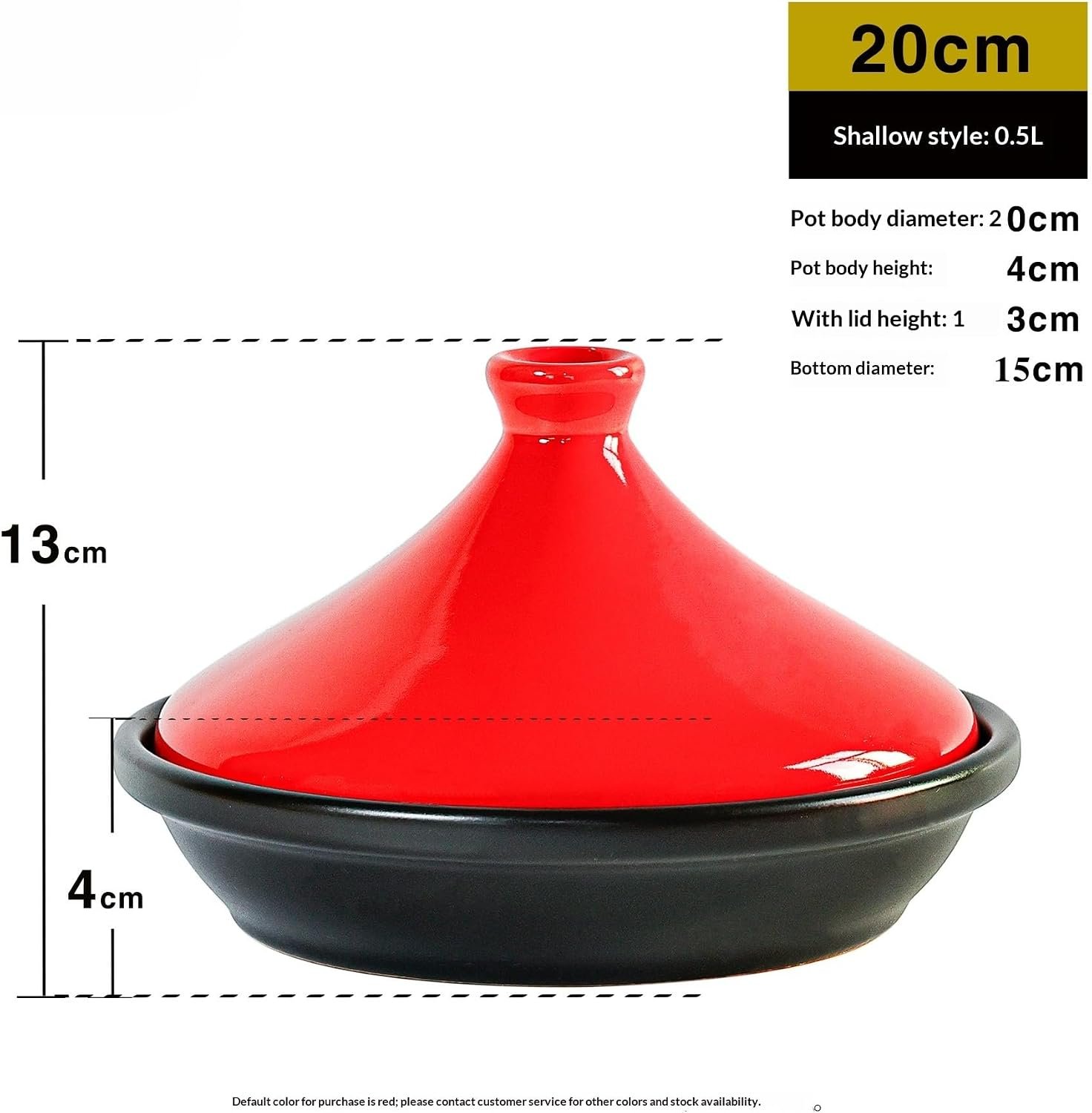Tagine Pot Moroccan for Cooking High-Quality Ceramic Clay Tajine Pot for Even Heat Distribution & Slow Cooking (20cm)
