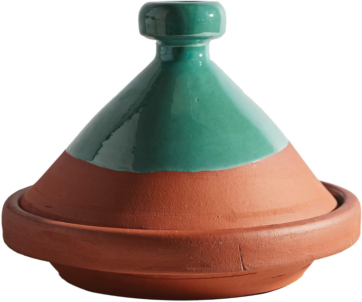 Verve CULTURE Moroccan Tagine Pot, Traditional Ceramic Cooking Pot, Contemporary Style Tangine, Teal, 9″ tall / 11 diameter