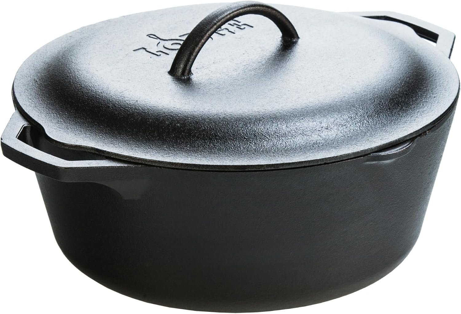 Lodge Cast Iron Dutch Oven 7 Quart – Loop Handle Cooking Vessel – Even Heat Retention – Oven-Safe, Versatile Pot