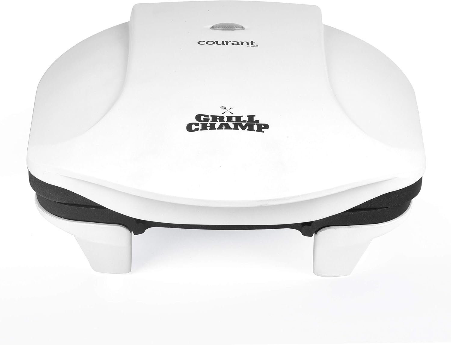 Courant 2-Serving Classic Plate Electric Indoor Grill and Panini Press, Contact Grill Champ, White