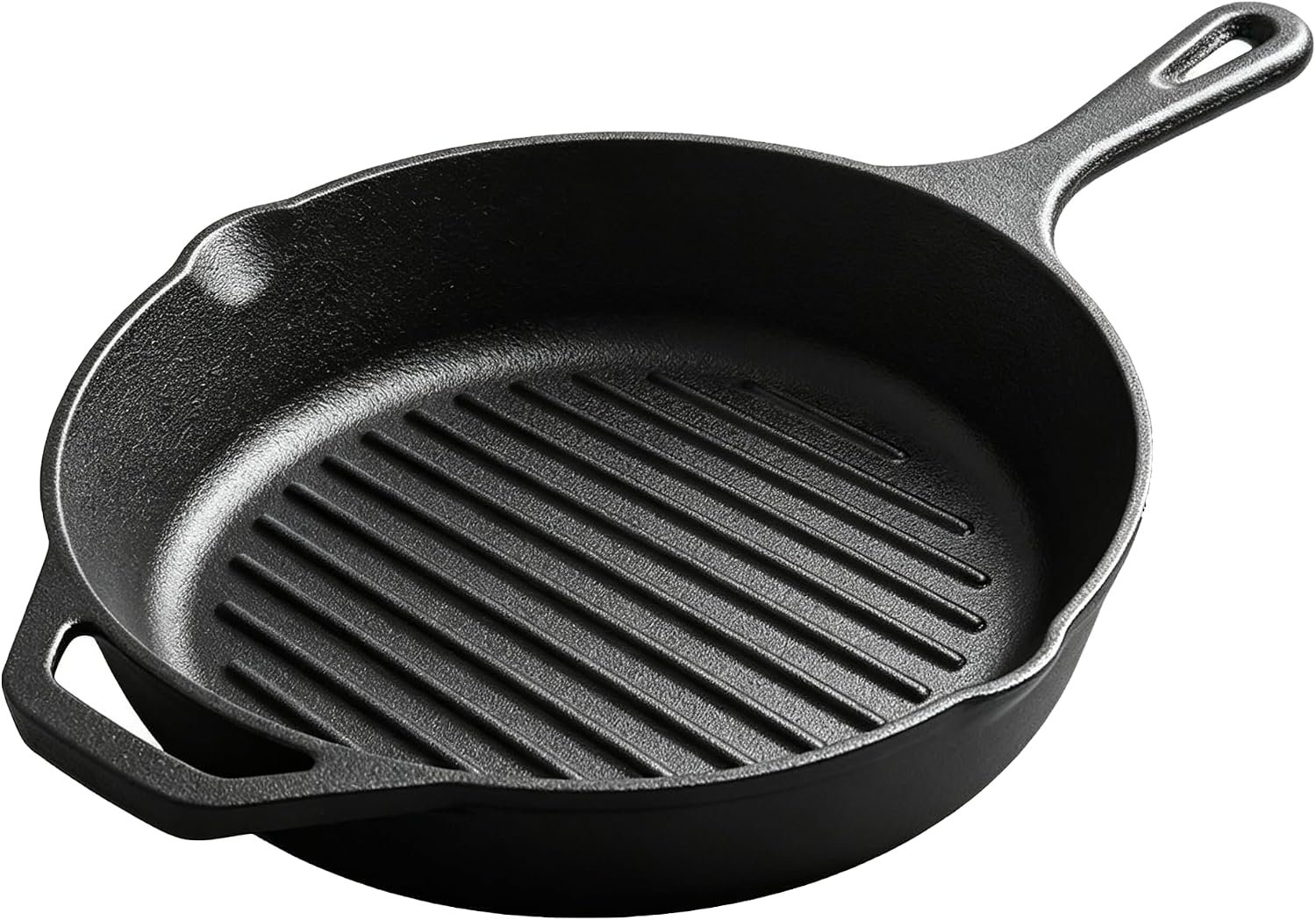 Cast Iron Grill Pan, Grilling Skillet Steak Pan with Handle (10 inch)