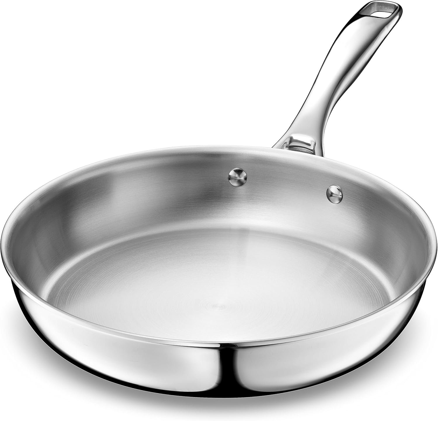 LEGEND COOKWARE 5-Ply Stainless Steel 12-Inch Frying Pan – Induction Compatible, Oven Safe 800°F – Non-Toxic, No Coatings – Even Heating, Won’t Warp – Built to Last Generations