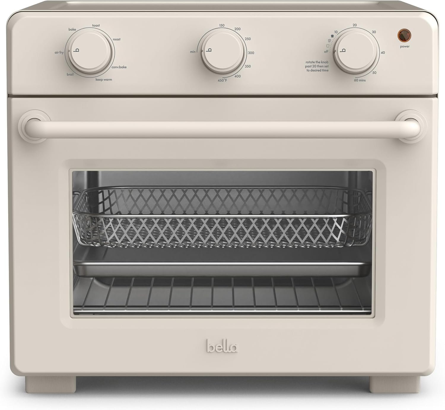 bella ROAST French Door Infrared Toaster Oven Air Fryer, Oatmilk
