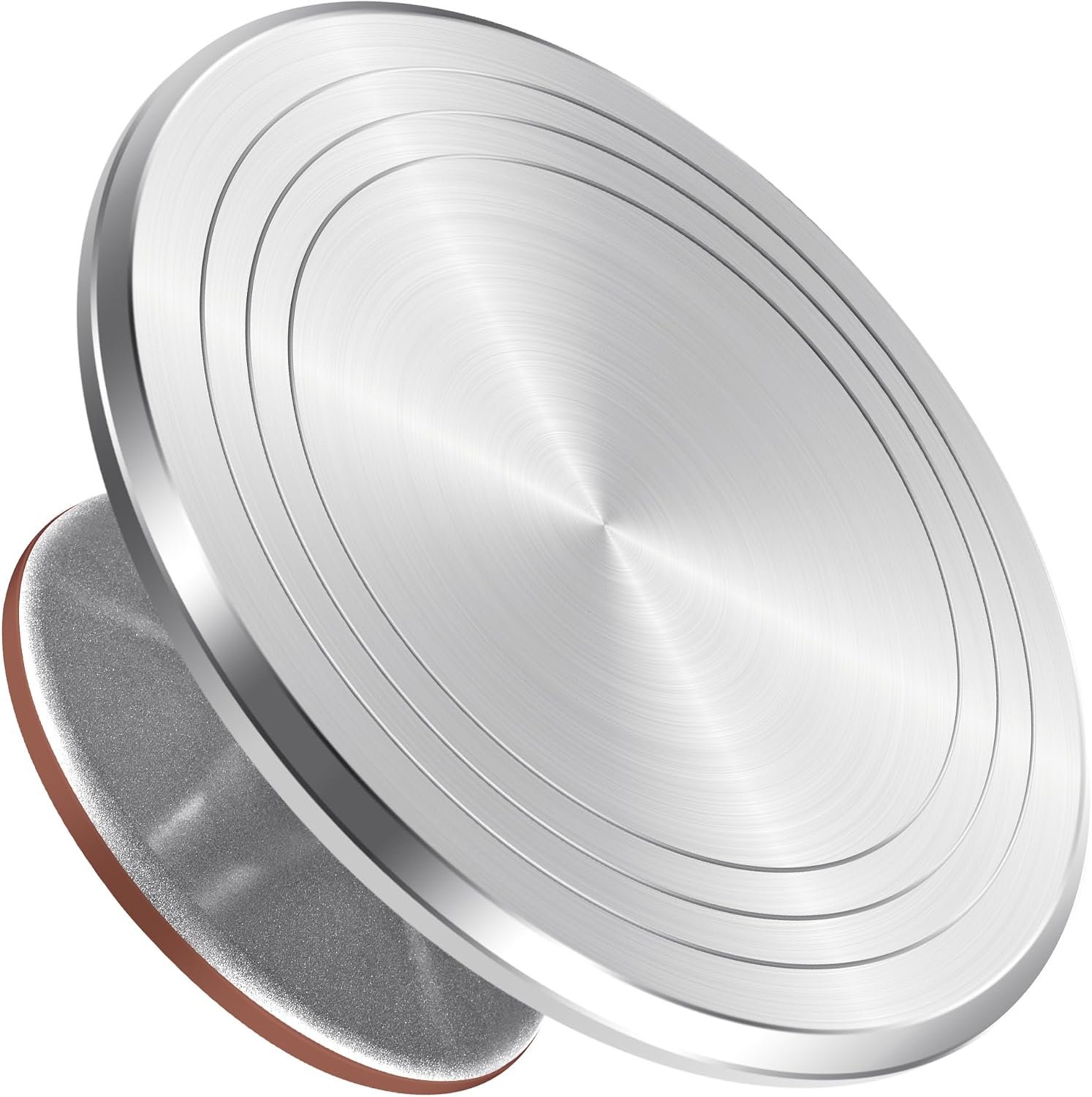 Syntus Aluminum Alloy Revolving Cake Stand, 12 Inch Cake Turntable, Silver | Cake Decorating Stand, Super Smooth, Quiet Rotation, Non-slip Surface, for Cupcakes Multi-tier Cakes