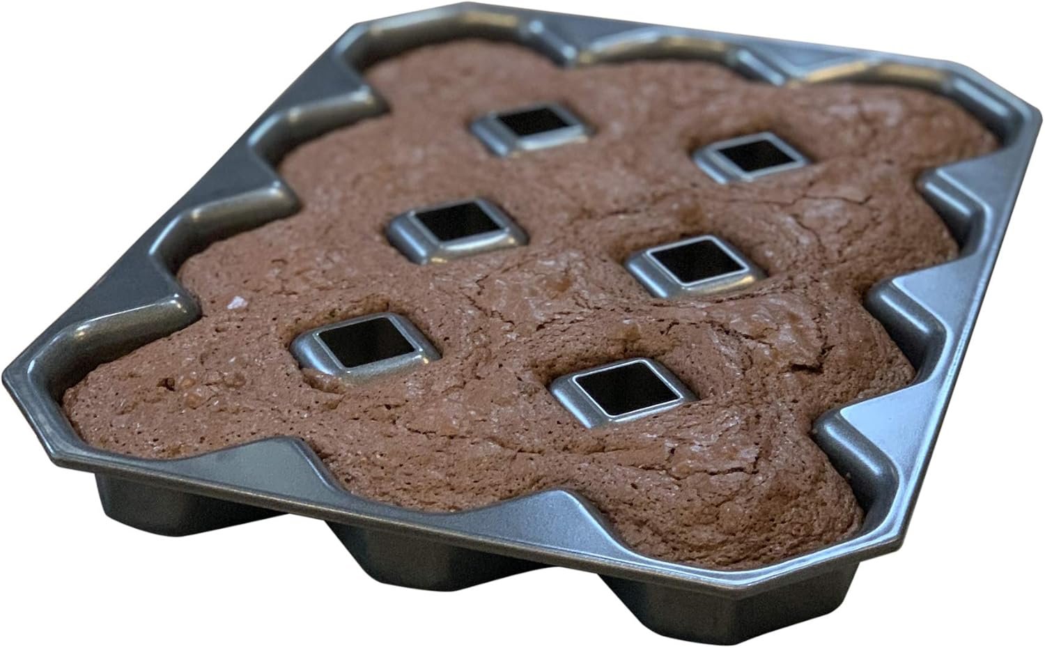 Bakelicious Crispy Corner Nonstick Brownie Pan, Makes 12 All Edges Brownies | Brownie Pan With Dividers | Easy Release Non-Stick | Makes 12 All Corners Brownies | Brownie Baking Supplies & Gadgets
