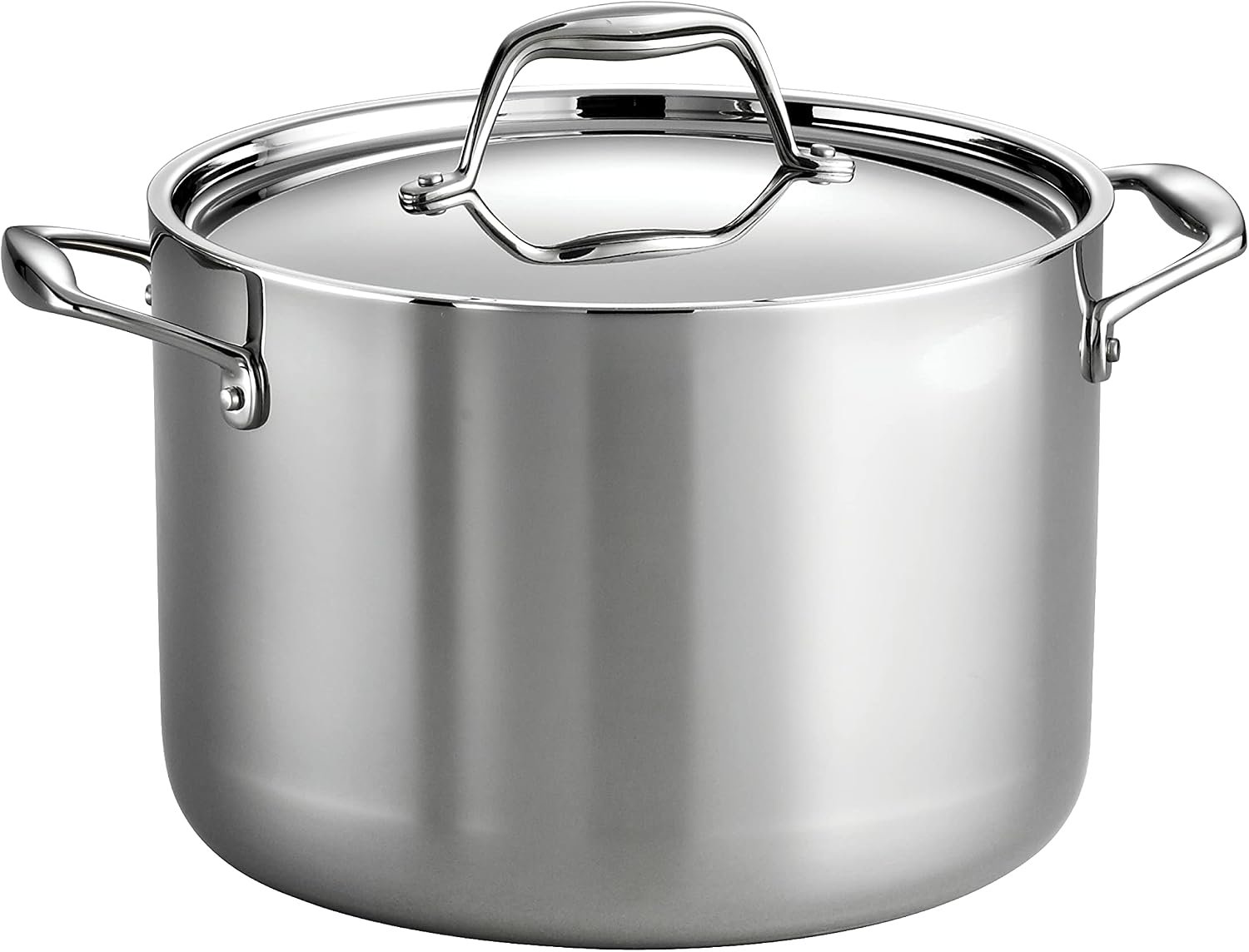 Tramontina Signature Tri-Ply Clad Stainless Steel 8-Quart Stock Pot | Induction-Ready Pasta Pot, Dishwasher-Safe, NSF-Certified, Made in Brazil