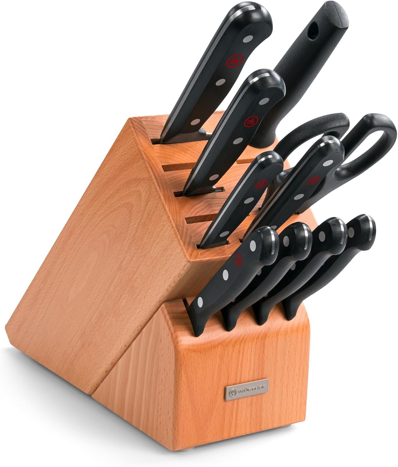 Wüsthof Gourmet 11-Piece Knife Block Set, Beech Wood