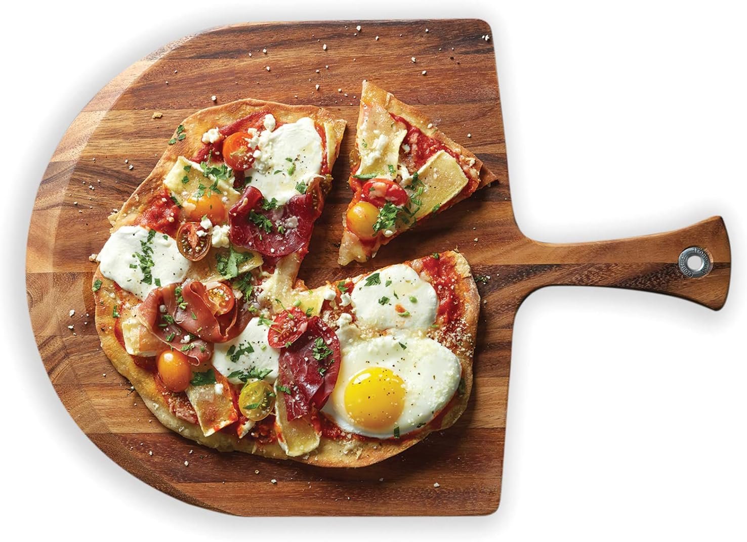 Ironwood Gourmet Napoli Pizza Peel, Acacia Wood 14 x 20 x 0.5 Inches | Bake & Serve Pizza | Beveled Edge Easily Slides Under Pizza | Beautiful Acacia Wood Peel | Wood Charcuterie Board With Handle
