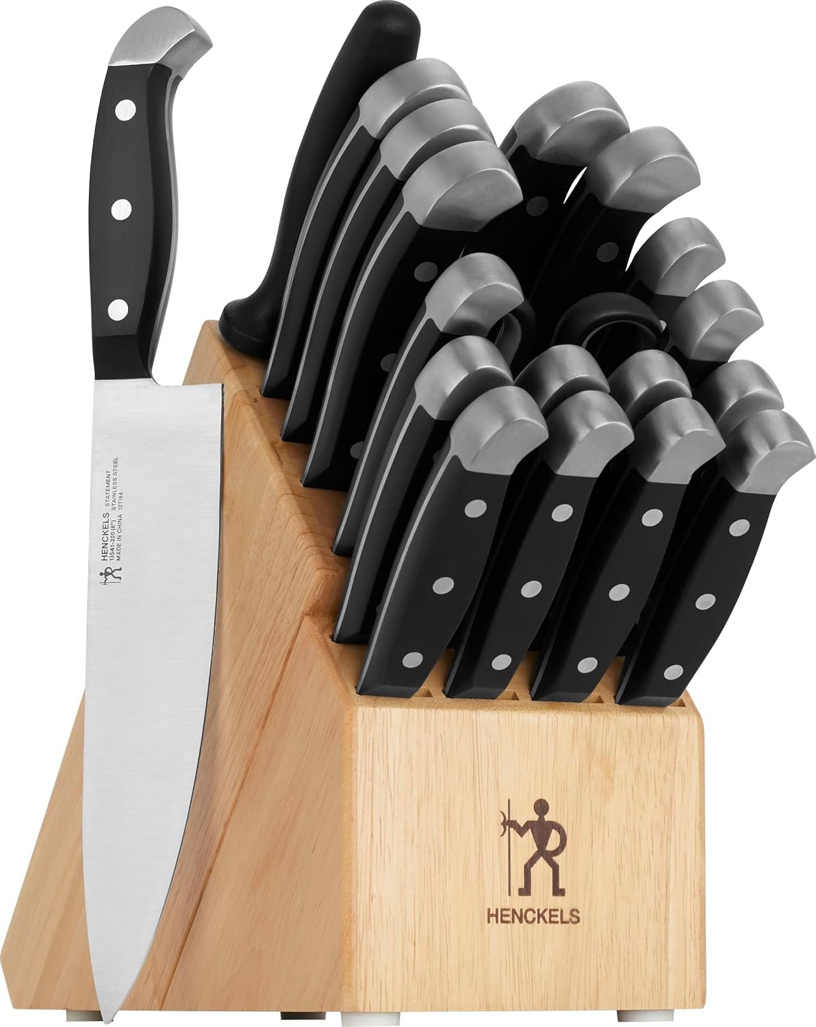 Henckels Statement 20-Pc Knife Block Set, Razor-Sharp, German Engineered | Informed by 100+ Years of Mastery. Effortless Cutting with Lightweight with Comfortable Grip, Dishwasher safe.