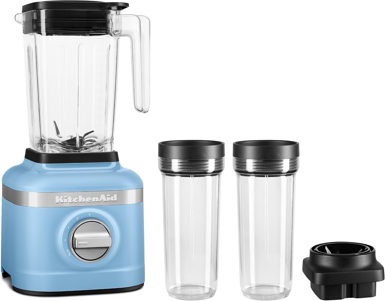 KitchenAid K150 3 Speed Ice Crushing Blender with 2 Personal Blender Jars – KSB1332Y – Blue Velvet