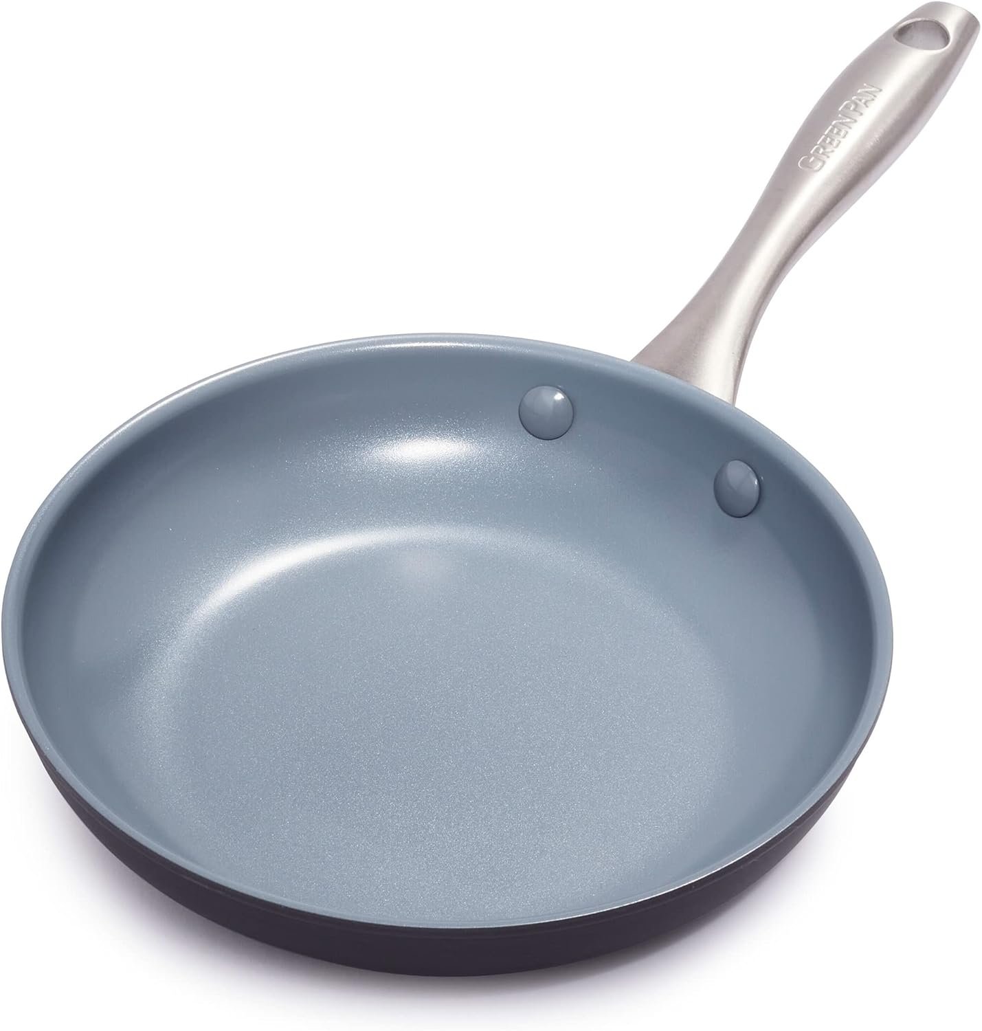 GreenPan Lima Hard Anodized 8″ Frying Pan Skillet Nonstick, Ceramic Nonstick, PFAS-Free Nontoxic Pots and Pans, Oven & Broiler Safe, Stainless Steel Handle, Cookware for Eggs & Omelet, Gray