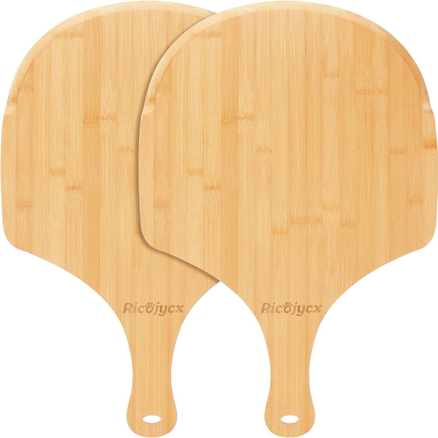 Pizza Peel 16 inch 2 Pack, Bamboo Wooden Pizza Paddle Spatula, Oven Accessory for Baking Homemade, Pizza Serving Board Cutting Board for Cheese Bread Fruits Vegetables