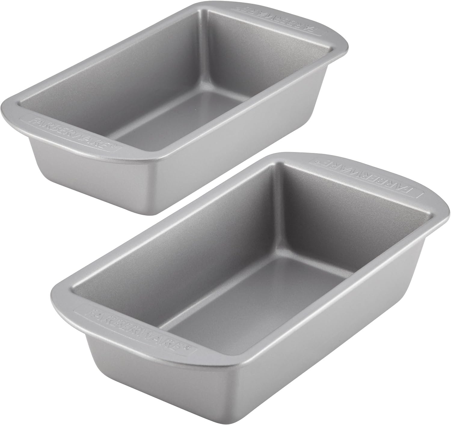 Farberware Nonstick Bakeware Bread Pan and Meat Loaf Pan Set, 2-Piece, Gray
