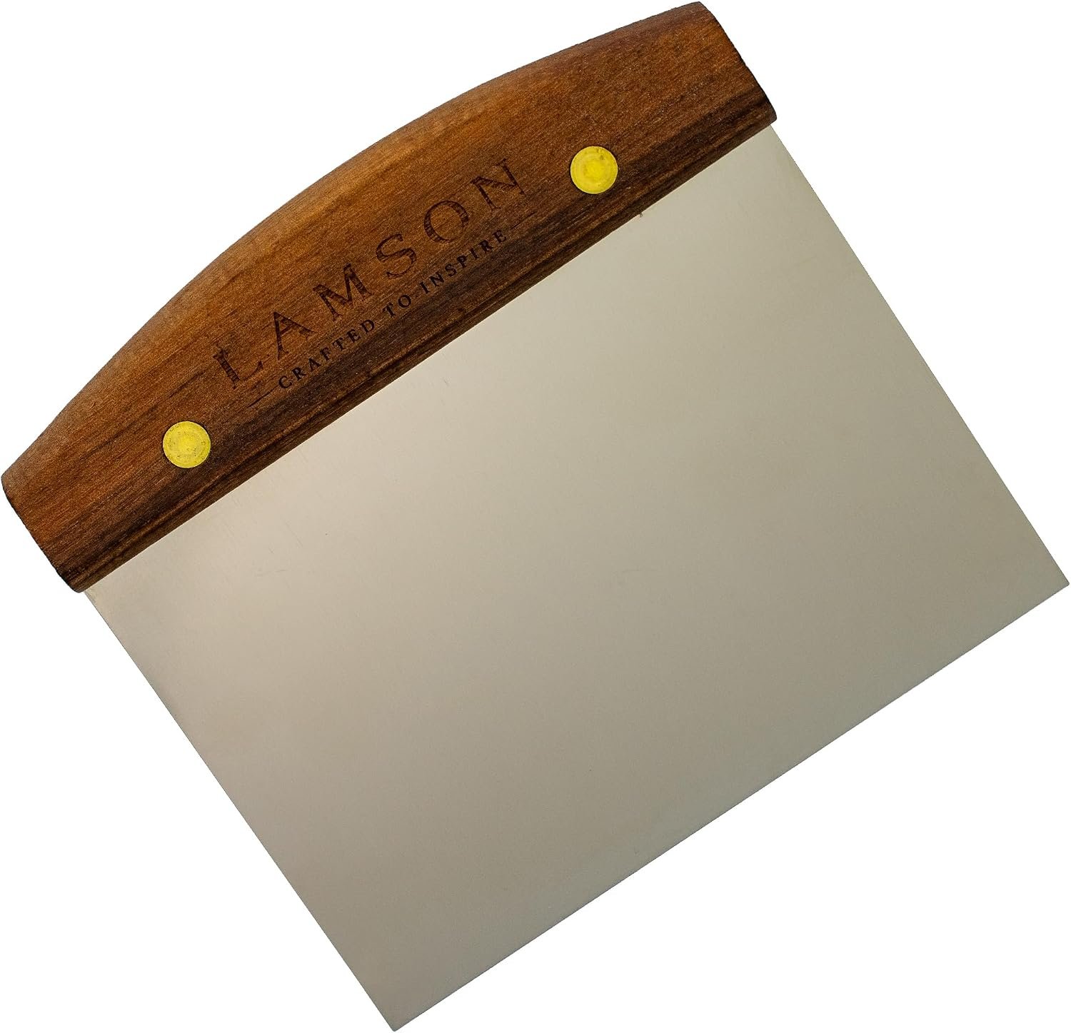 Lamson Bench Scraper, Deep Blade Dough and Griddle Cutter, 4 x 6 In | Extra depth for batch portioning and wide surfaces; high-carbon stainless; riveted walnut; hand wash only; USA made