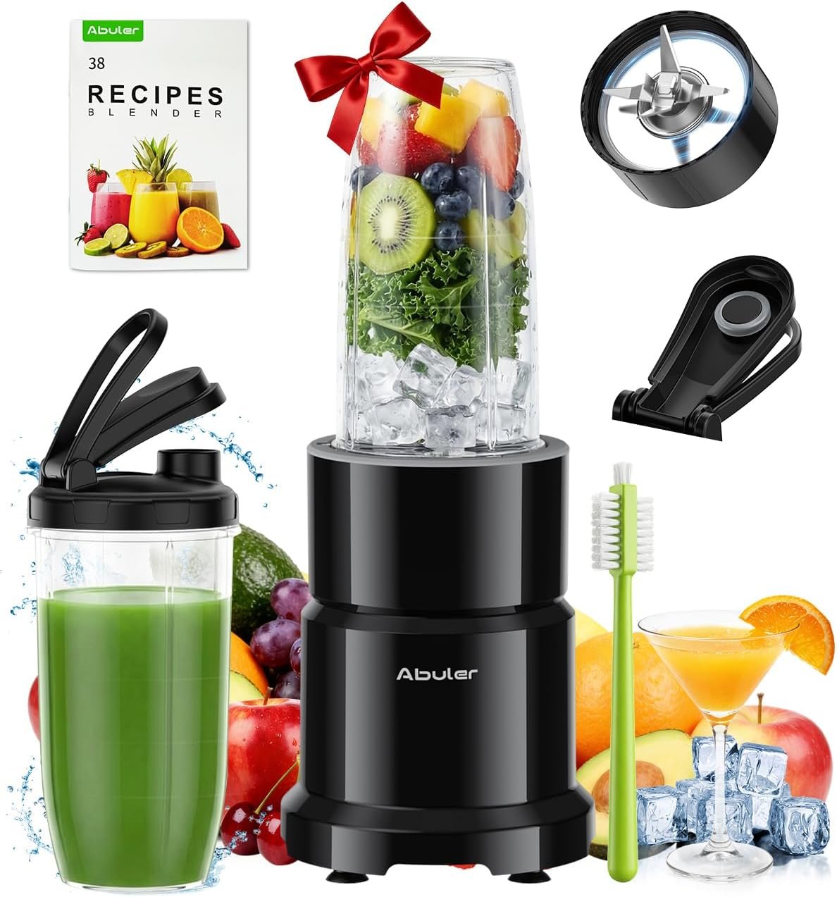 Blender for Smoothie, Personal Blender with 2 * 20oz To-go Cups for Kitchen | 1200W Single Serve Shakes, Personal Blender for Shake and Smoothies for Kitchen, Single Serve Smoothies Maker Mixer for Juice