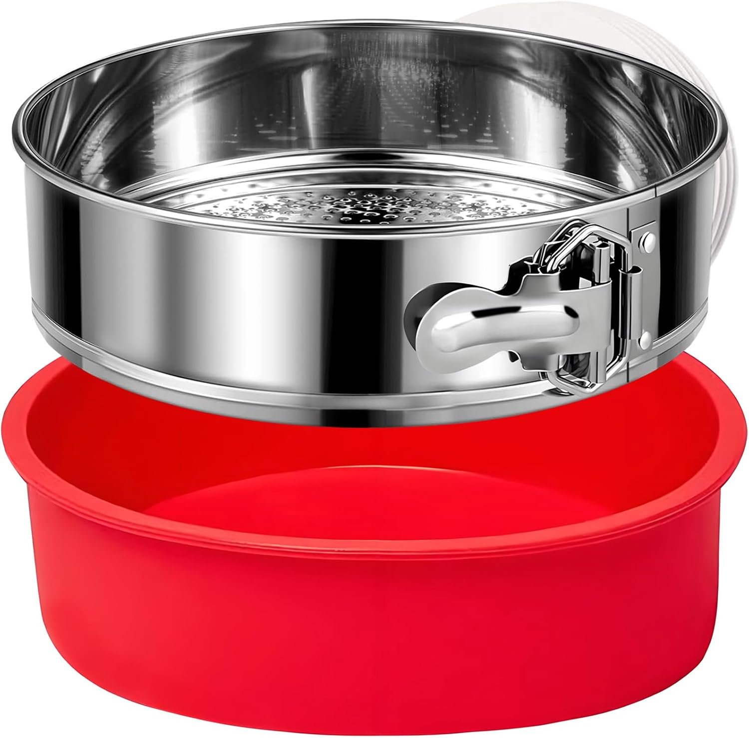 Leakproof Springform Pan 9 Inch Spring Form Pan for Cheesecake | Nonstick Cheesecake Pan with Protector for Water Bath, Stainless Steel 9 Inch Springform Pan, Cheese Cake Pans for Baking