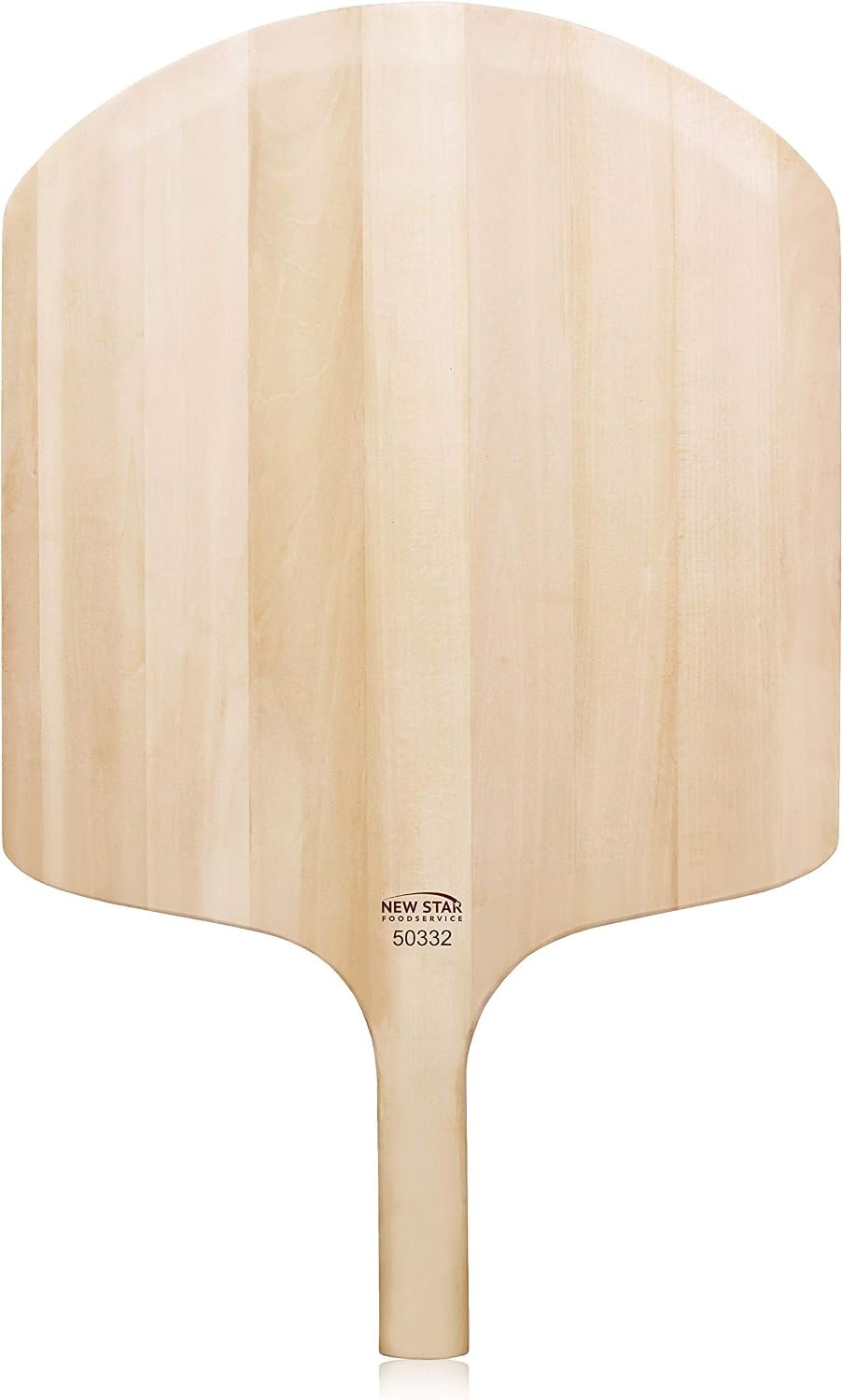 New Star Foodservice 50332 Restaurant-Grade Wooden Pizza Peel, 18″ L x 16″ W Plate, with 8″ L Wooden Handle, 26″ Overall Length