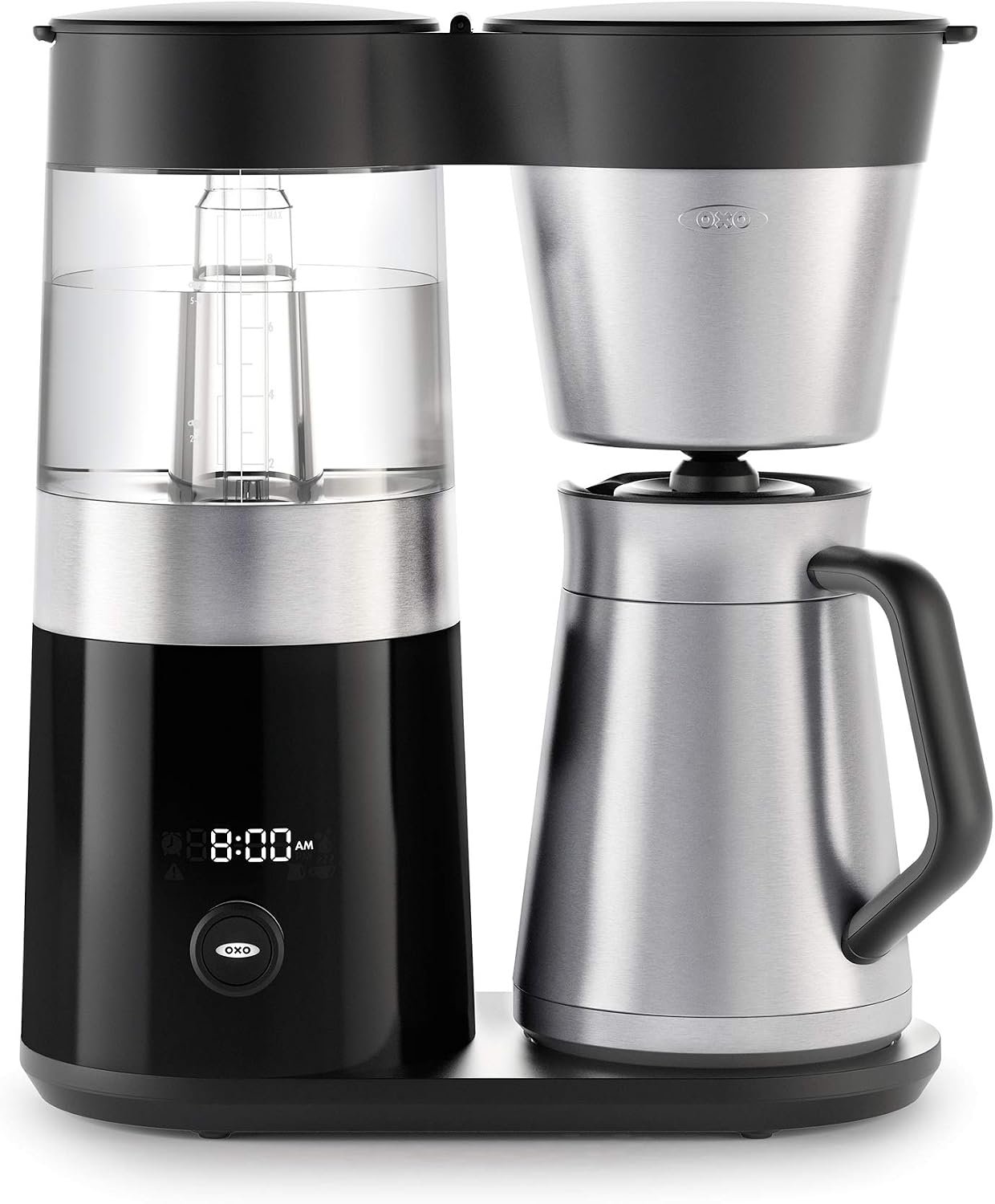 OXO Brew 9-Cup Drip Coffee Maker – Programmable Machine, Stainless Steel | Stainless Steel, Single Serve Or Full Carafe Option, SCA Certified Home Brewer, Temperature Controlled, Rainmaker Shower Head