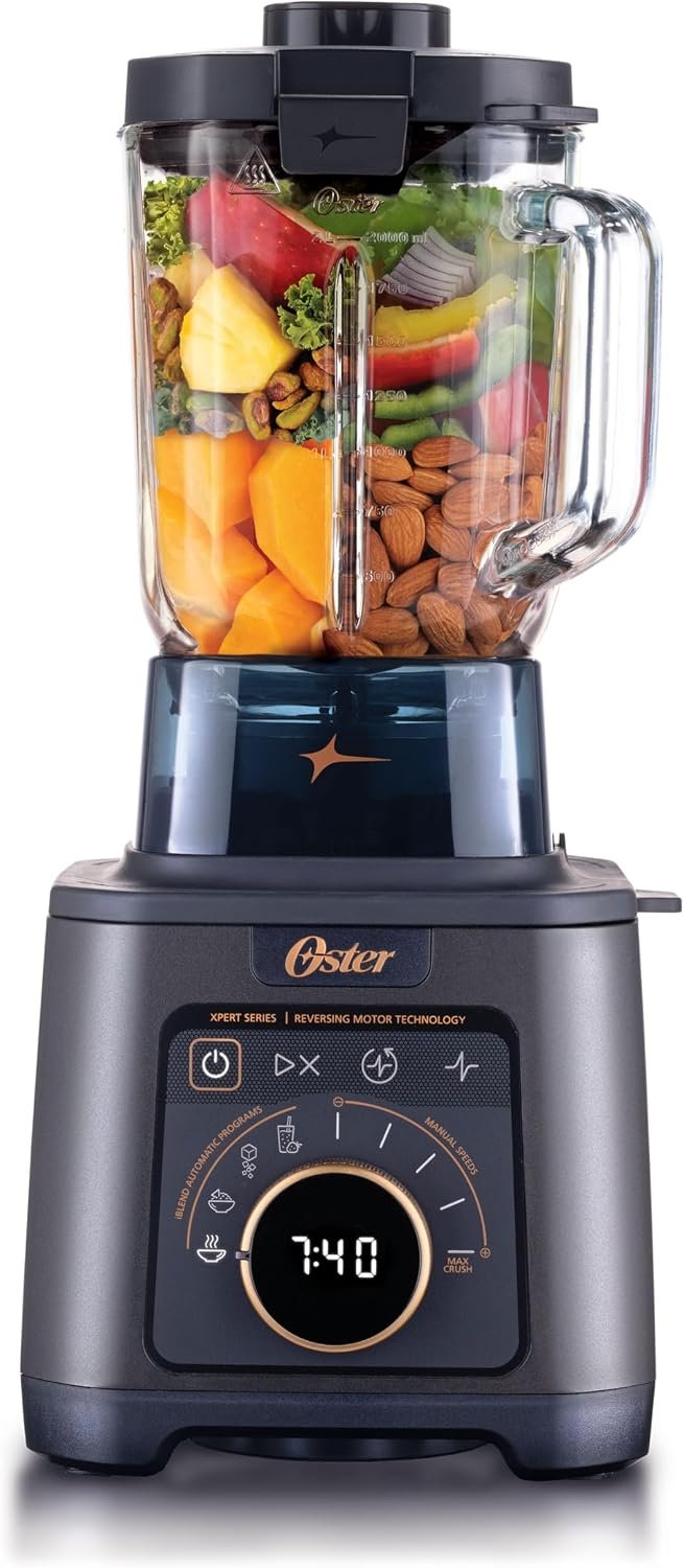 Titan Performance Blender for Smoothies, Salsa, and Soups, 84oz Glass Jar, 4 iBlend Preset Functions, 5 Manual Speeds, 2200-Watts, Reversible Motor Technology, Self-Cleaning Appliance