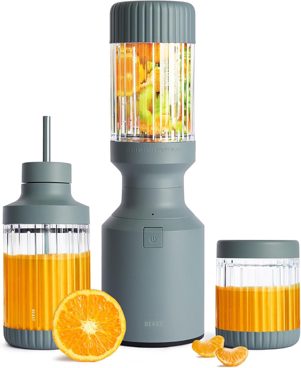 Beast Mini Blender Plus, Countertop Blender, Mist, 600W | Blend Smoothies, Shakes, Dressings, Sauces & Dips, Extra Vessels, Straw Cap & Straws