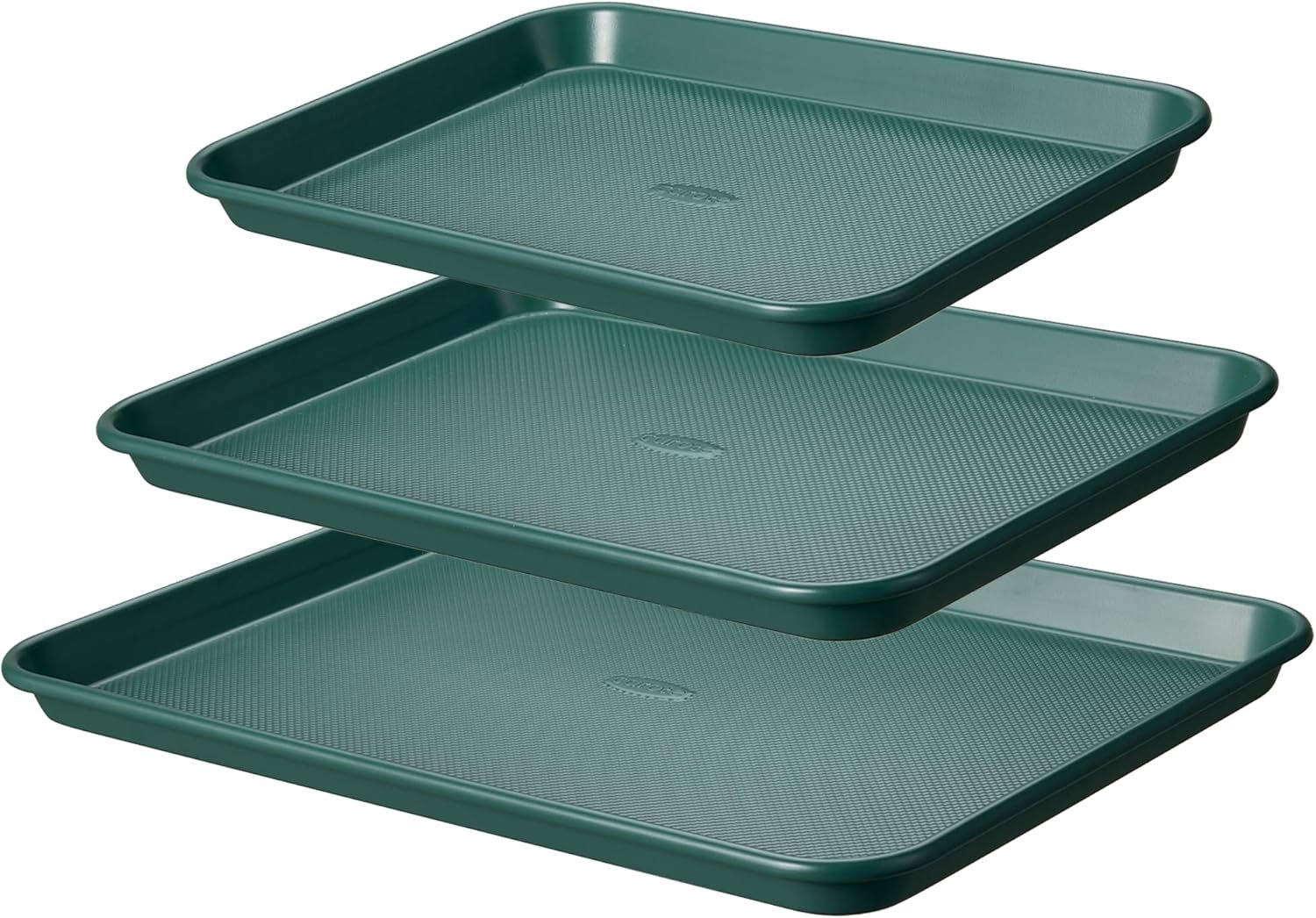 CAROTE 3-Piece Baking Sheet, Nonstick Cookie Sheets, Olive Green | 13, 15 & 17-Inch, Carbon Steel Baking Pans Set, Easy-Release, Oven Safe Up to 446°F, Even Heating, PFAS-Free, Space-Saving