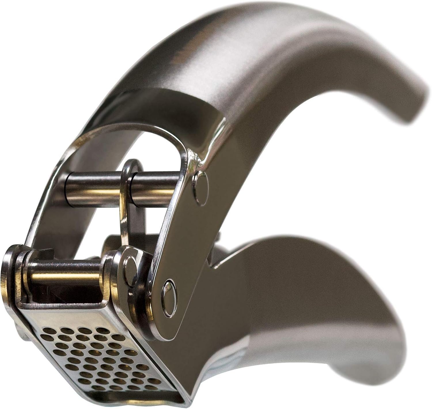 MANNKITCHEN High-Capacity Stainless Steel Double-Lever Garlic Press | Cupless, Open-Flip, Rust-Proof, Easy to Clean, Dishwasher Safe Professional Grade Garlic Press