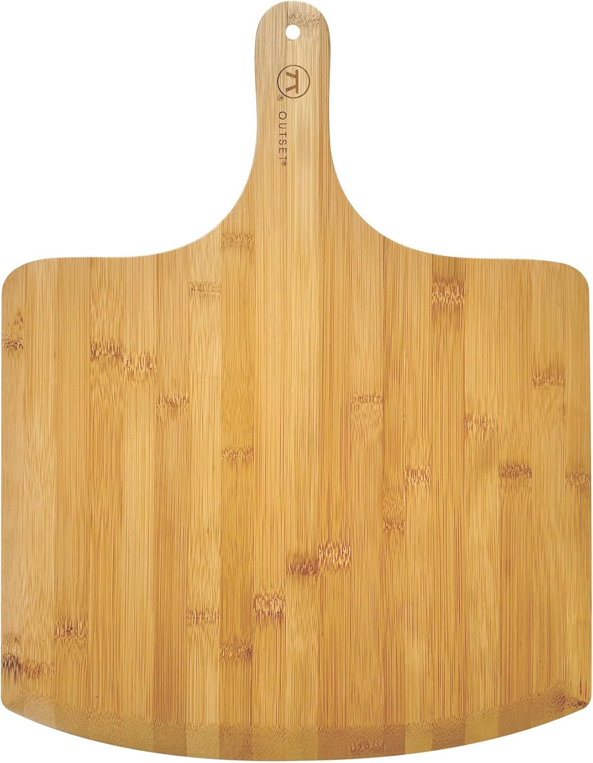 Outset Pizza Peel, Extra Large Bamboo Pizza Paddle, 18″ x 14″, Tan | Large Wood Pizza Peel | Holds Pizzas Up to 11″ x 14″ | Eco Friendly Bamboo | Easily Slides Under Pizza | Entertain in Style