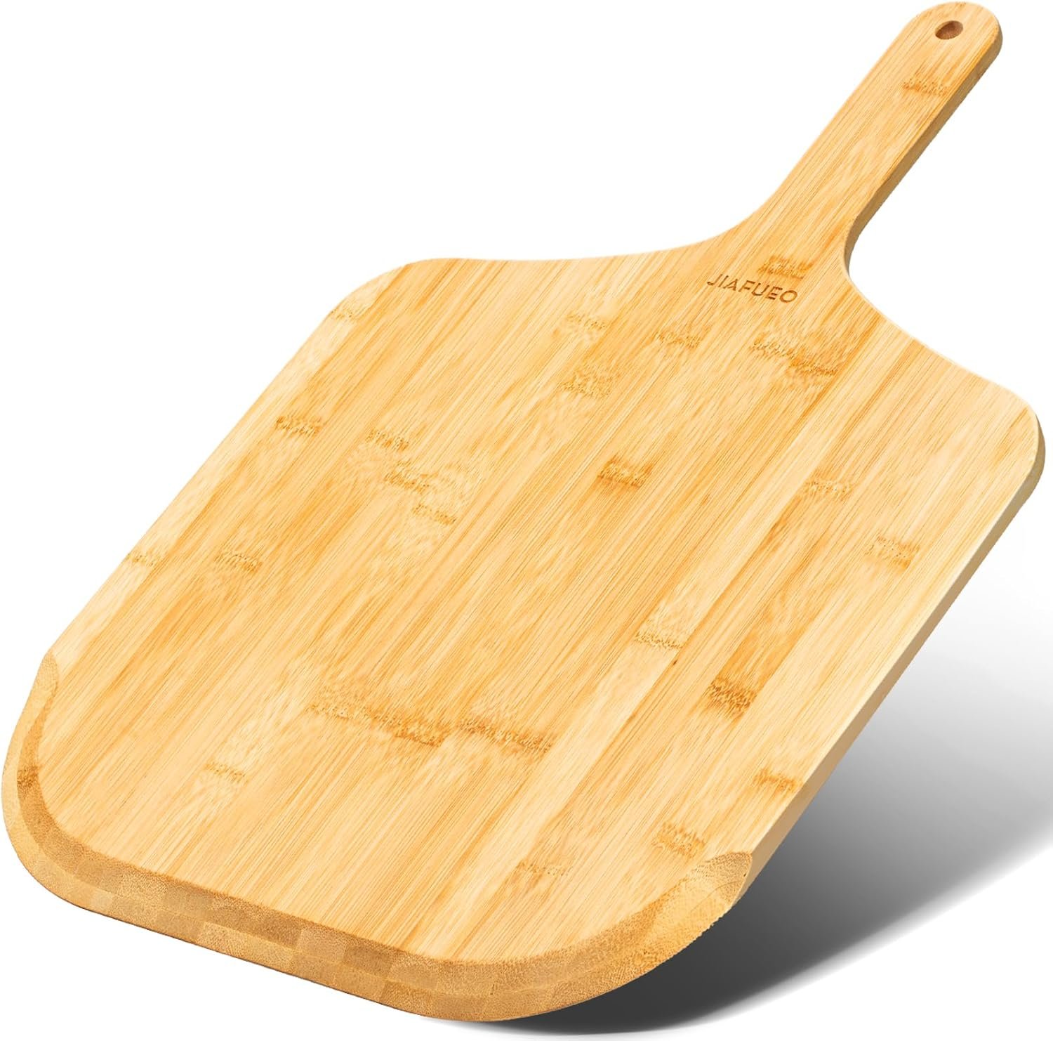 Pizza Peel 14 Inch, Large Bamboo Pizza Paddle Spatula | Wooden Pizza Cutting Board for Cheese Bread Fruit Vegetables, Multi-Purpose Oven Accessories for Baking Homemade