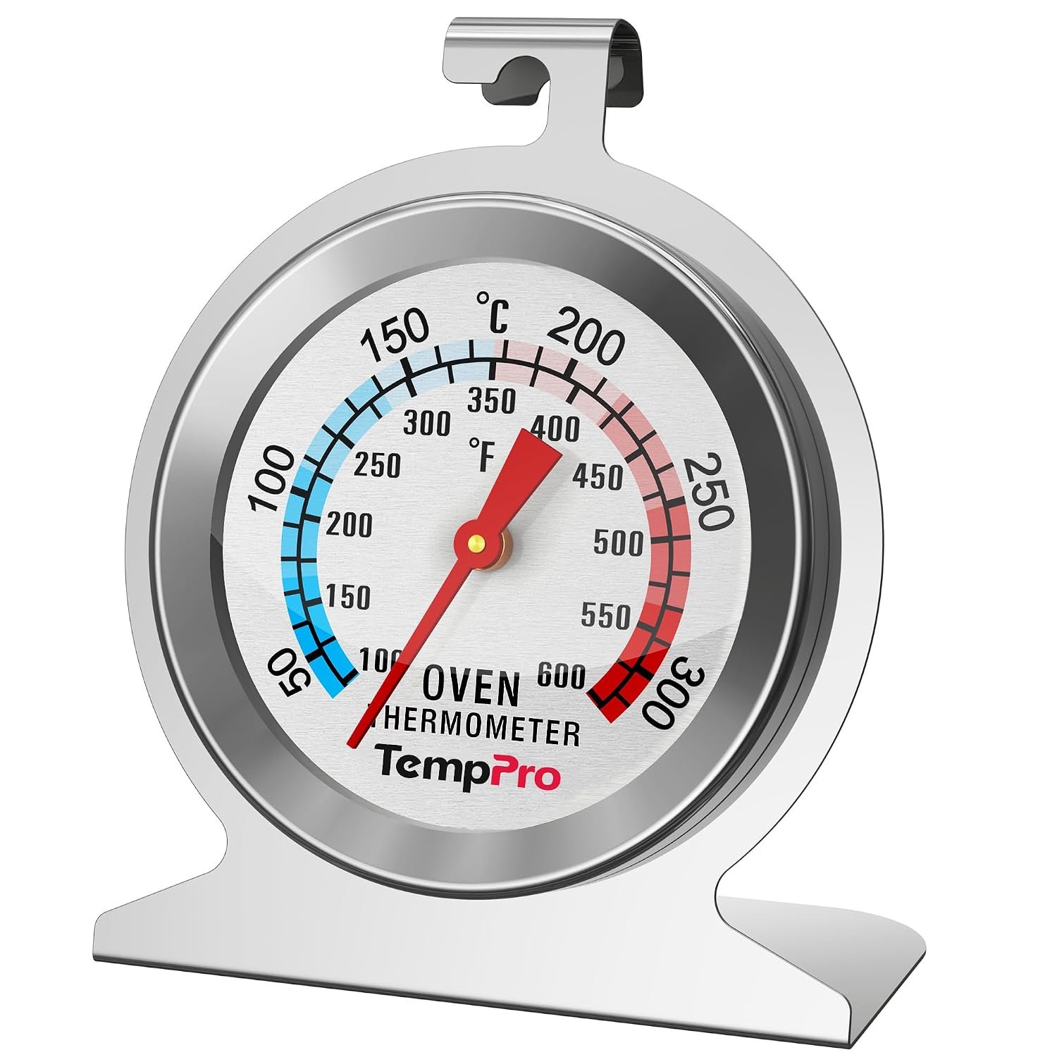ThermoPro Oven Thermometer for Gas Oven, 50-300°C/100-600°F Smoker Temperature Gauge with 431 Stainless Steel, Analog Instant Read Cooking Thermometer