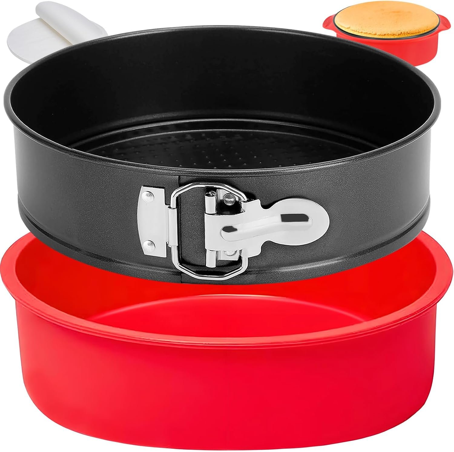 Springform Pan 9 Inch Spring Form Pan for Cheesecake with Protector | Leakproof Cheesecake Pan for Water Bath, Nonstick 9 Inch Springform Pan with 50 Parchment, Spring Cheese Cake Pans for Baking